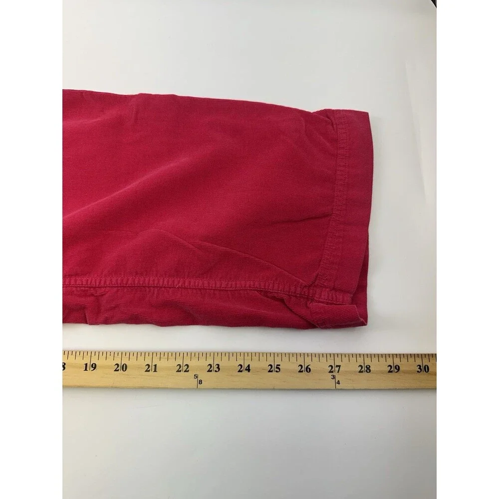 J Crew Pink Corduroy Pants Vintage Y2K Lightweight Drawstring Relaxed Womens Med